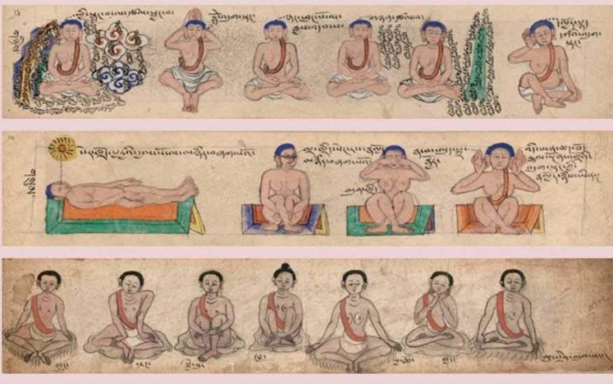 Practica asanelor în yoga tibetană tibetan-yantra-pictura-panza