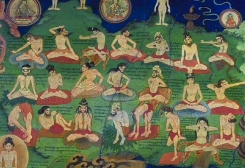 Yoga tibetană. Diferența dintre Yoga Indiană și Yoga Tibetană. Parte 1 Tanka-tibetană-imagini-pânză-yoghini-practicanți