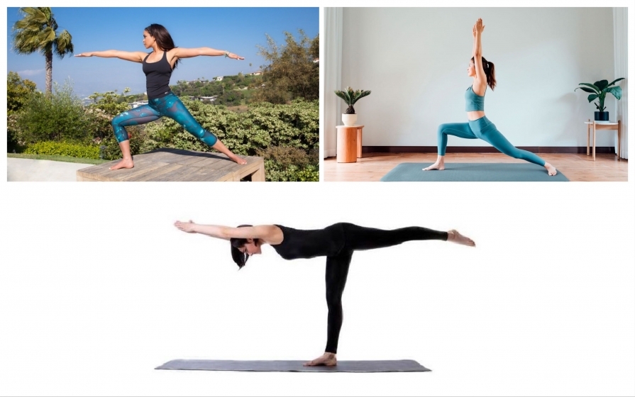 Virabhadrasana 1, 2, 3 - asanele curajului și încrederii în propriile capacitați colaj-femeie-Virabhadrasana