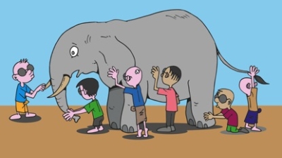 Pilda celor 6 orbi care au atins un elefant