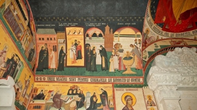 Isihasmul-românesc-Filocalia-Mănăstirea-Lainici-frescă-Grigore-Popescu-Muscel