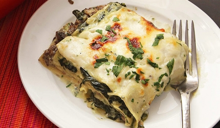 Reteta vegetariana de lasagna bogata in fier