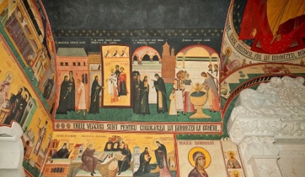 Isihasmul-românesc-Filocalia-Mănăstirea-Lainici-frescă-Grigore-Popescu-Muscel