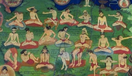 Tanka-tibetană-imagini-pânză-yoghini-practicanți